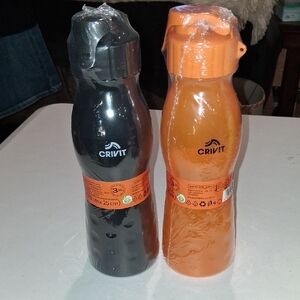 NWT Crivit Black & Orange Water Bottles